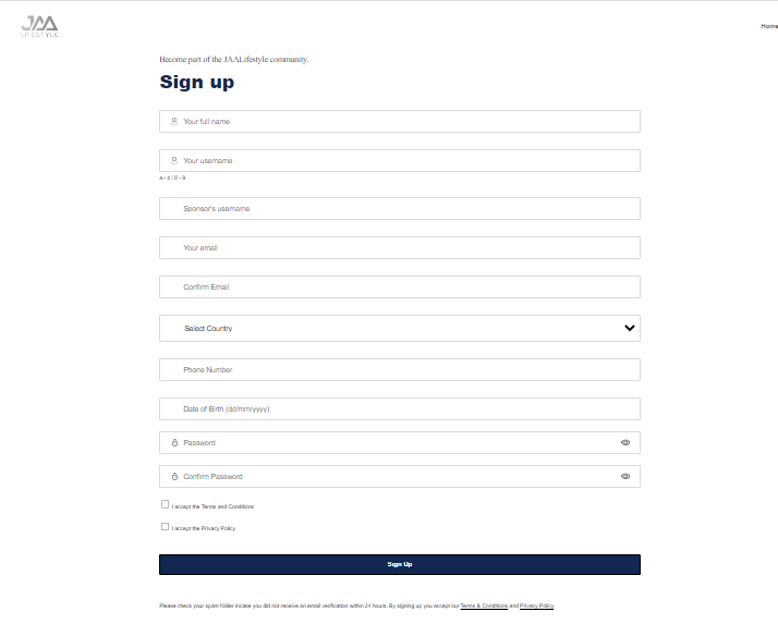 How to register for JAA Lifestyle Login Portal How to register for JAA Lifestyle Login Portal