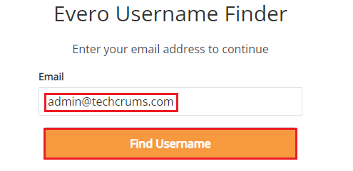 How to reset a forgotten username at eVero  