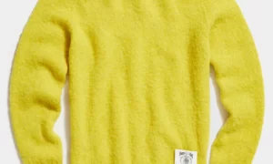 yellow shaggy dog sweater