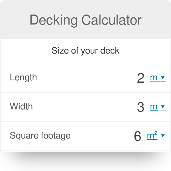 Composite Decking Calculator