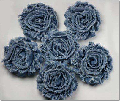 denim flowers