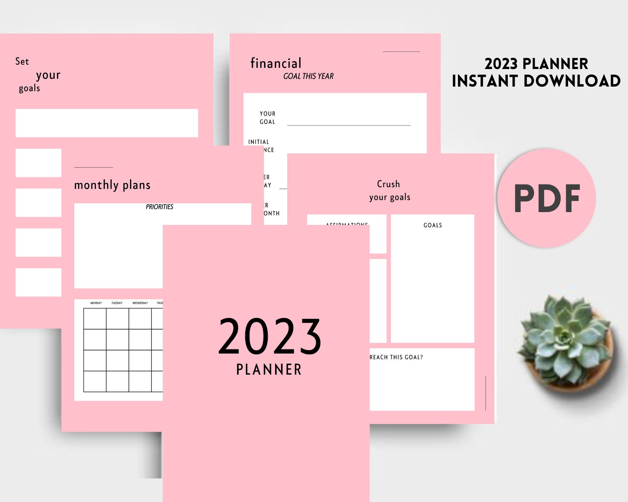 Digital editable and printable planners